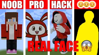 JJ REAL FACE NOOB vs PRO vs HACKER MINECRAFT Pixel Art jj Zenichi