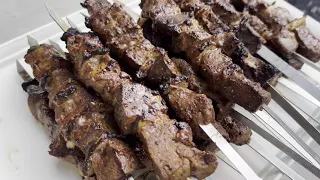 Классный шашлык из говяжьей печени Cool beef liver kebab