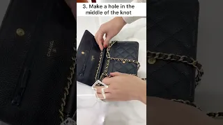 Shorten Chanel Woc With This Trick! 🤫 No Tools Needed, just your hands. #chanelbag #shortsfeed