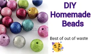 How to make beads at home /Homemade pearl /homemade beads making at home /diy beads