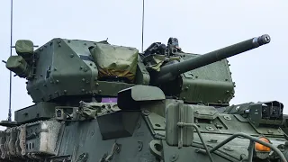 Mk44 Bushmaster II Live Fire - M1296, M1128, M1126 Strykers in Action