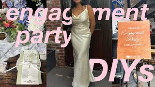 sustainable engagement party DIYs // handmade dress, cricut DIYs, welcome sign, wholesale flowers