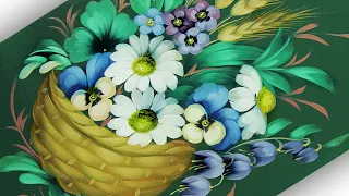Paint wild Flowers in a basket. Oil Painting MasterClass | Рисую полевые цветы в корзинке