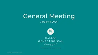 06 January 2024 General Meeting