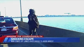 'Shocking Escape,' man jumps off James River bridge to avoid arrest