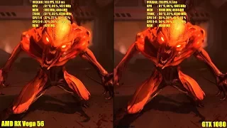 Doom Vulkan AMD RX Vega 56 Vs GTX 1080 Frame Rate Comparison