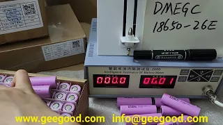 Test Dmegc INR18650 26E 2600mAh 15A 5C power battery Geegood