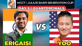 DAY 5 |Quarterfinals | Arjun Erigaisi vs Christopher Yoo | MCCT Julius Baer Generation Cup |22/09/22