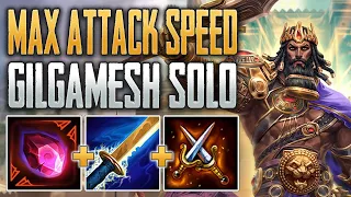 MAX ATTACK SPEED WITH REDSTONE! Gilgamesh Solo Gameplay (SMITE Conquest)