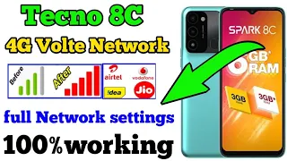 Tecno 8C 4G Volte Network settings || How to solve 4G Volte Network settings || Network Settings