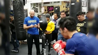 MANNY PACQUIAO gets visit from Fire Department