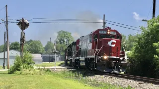 Loaded Rock Train Makes Run For The Hill!  Cincinnati Eastern Railroad, Birds Attack Cat, Ohio Train