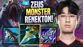 ZEUS IS A MONSTER WITH RENEKTON! - T1 Zeus Plays Renekton TOP vs Sett! | Season 2022