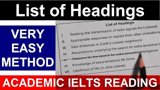 ACADEMIC IELTS READING: LIST OF HEADINGS || VERY EASY METHOD BY ASAD YAQUB