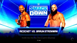 WWE Friday Night Smackdown WWE Ricochet vs Braun Strowman in the Smackdown World Cup Tournament