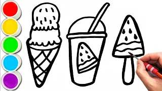 IceCream Drawing, Painting & Coloring For Kids and Toddlers_ Child Art