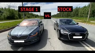 Audi A6 C8 55 TFSI vs. Skoda Superb 4x4 stage1