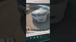 Starbucks Drive-Thru Accident #sentrymode #tesla #starbucks