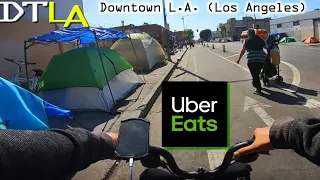 Uber Eats Bike Food Delivery in Downtown LA Los Angeles (DTLA) Sunday Morning 🚲 Part 5