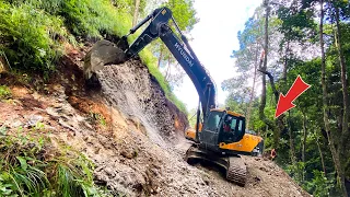 You Won't Believe This! Building the WORLD'S RISKIEST Mountain Road with a TINY Excavator | Trackhoe