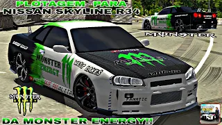 PLOTAGEM  PARA NISSAN SKYLINE GTR R34 DA MONSTER ENERGY (car parking multiplayer)