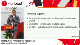 NoSQL Best Practices for PostgreSQL / Дмитрий Долгов (Mindojo)