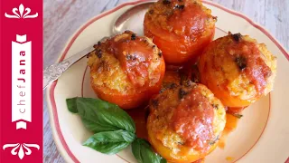 PROBABLY THE BEST TOMATO RECIPE OF ALL TIME! BASIL AND CHEESE BAKED TOMATOES