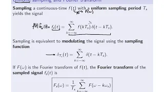 Signals and systems: video 6 Sampling theory