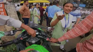 School students crazy reaction 🔥🤩| Kawasaki ninja 300 💥