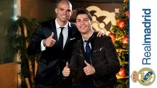Cristiano Ronaldo y Pepe felicitan las fiestas a los madridistas