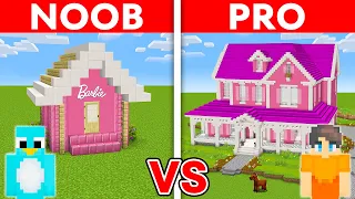 NOOB vs PRO: MODERN BARBIE GIRL HOUSE Build Challenge in Minecraft!