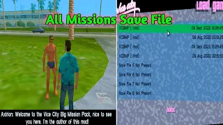 Vice City Big Mission Pack Save File(Save Game)￨How to skip/complete any mission in vcbmp