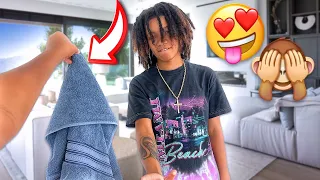 RANDOMLY DROPPING MY TOWEL IN FRONT OF MY GIRLFRIEND! *CANT BELIEVE SHE DID THIS 🥹*