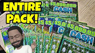 $1000 FULL PACK OF $5,000,000 CASH LOTTERY SCRATCH OFF TICKETS #scratchers