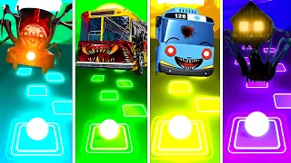 Choo Choo Charles vs Bus Eater vs Tayo The Little Bus vs Spider House Head | Tiles Hop EDM Rush