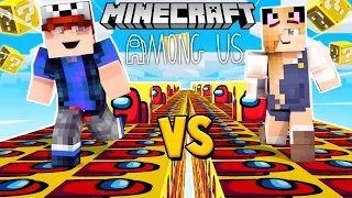 SZALONY WYŚCIG! - AMONG US LUCKY BLOCKI MINECRAFT! (Lucky Block Race) | Vito vs Bella