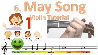 May Song by S.Suzuki | Suzuki Violin book 1 | Notes & finger pattern tutorial on violin | HTP TV