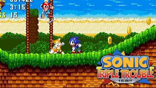 Sonic Triple Trouble 16-Bit (Sonic 2 Sprites) ✪ Full Playthrough