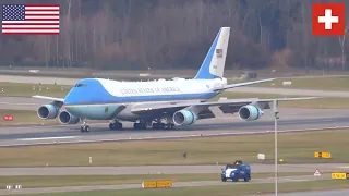 Airforce One (with Mr. Trump is landing in Zurich for the WEF 2018 (World Economic Forum).