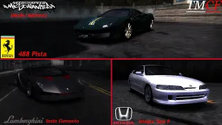 TMCF (Ultimo de 2021) - Integra Type R & Sesto Elemento & 488 Pista - Most Wanted '05 Mods/Addons