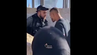 شاب فلسطيني شهم يريد ضرب جندي اسرائيلي 💪