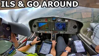 DA42 ILS Approach & Go Around at Oxford | C17 TRAFFIC AVOIDANCE | GoPro 7 Black Cockpit View