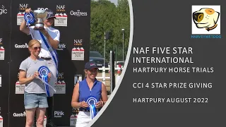 Prize Giving for the CCI-S 4* at the NAF Five Star International Hartpury Horse Trials 2022