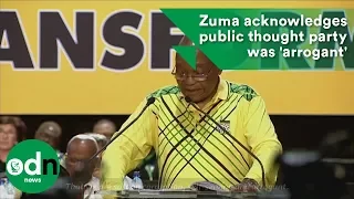 Zuma acknowledges public thought party was 'arrogant'