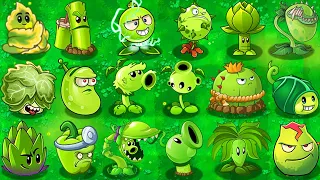 All GREEN Plants LEVEL 999999 Power-Up in Plants vs Zombies 2