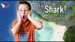 American Kids Swam with a Shark!!! El Nido, Palawan, Philippines Island Hopping Tour C, Part 2.