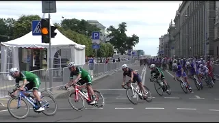 Race of cyclists at the second European games in Minsk.