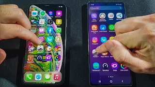 Iphone XS Max vs Samsung Note 20 Comparison Speed Test