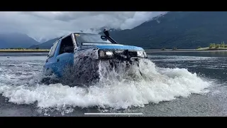 Geo Tracker off-road at Jim Creek Alaska