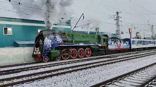 Паровоз П36-0031 С Поездом Деда Мороза 2023